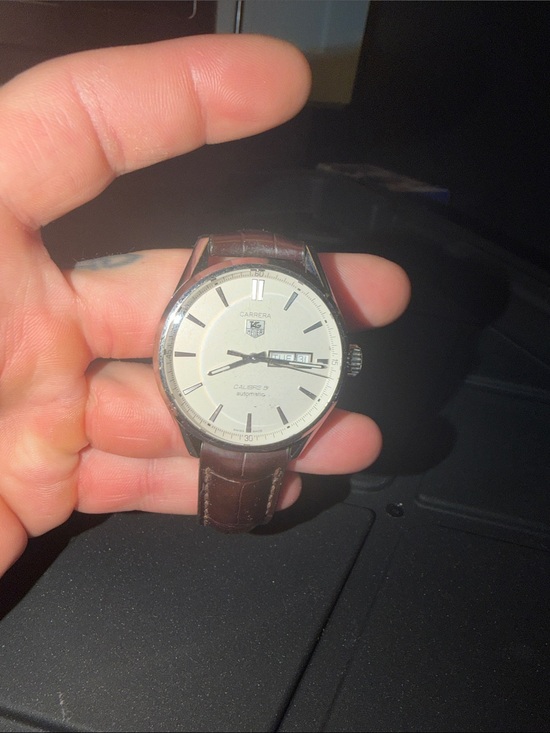Tag Heuer Other - Tag Heuer Carrera Silver Case with Cream Dial and Brown Strap